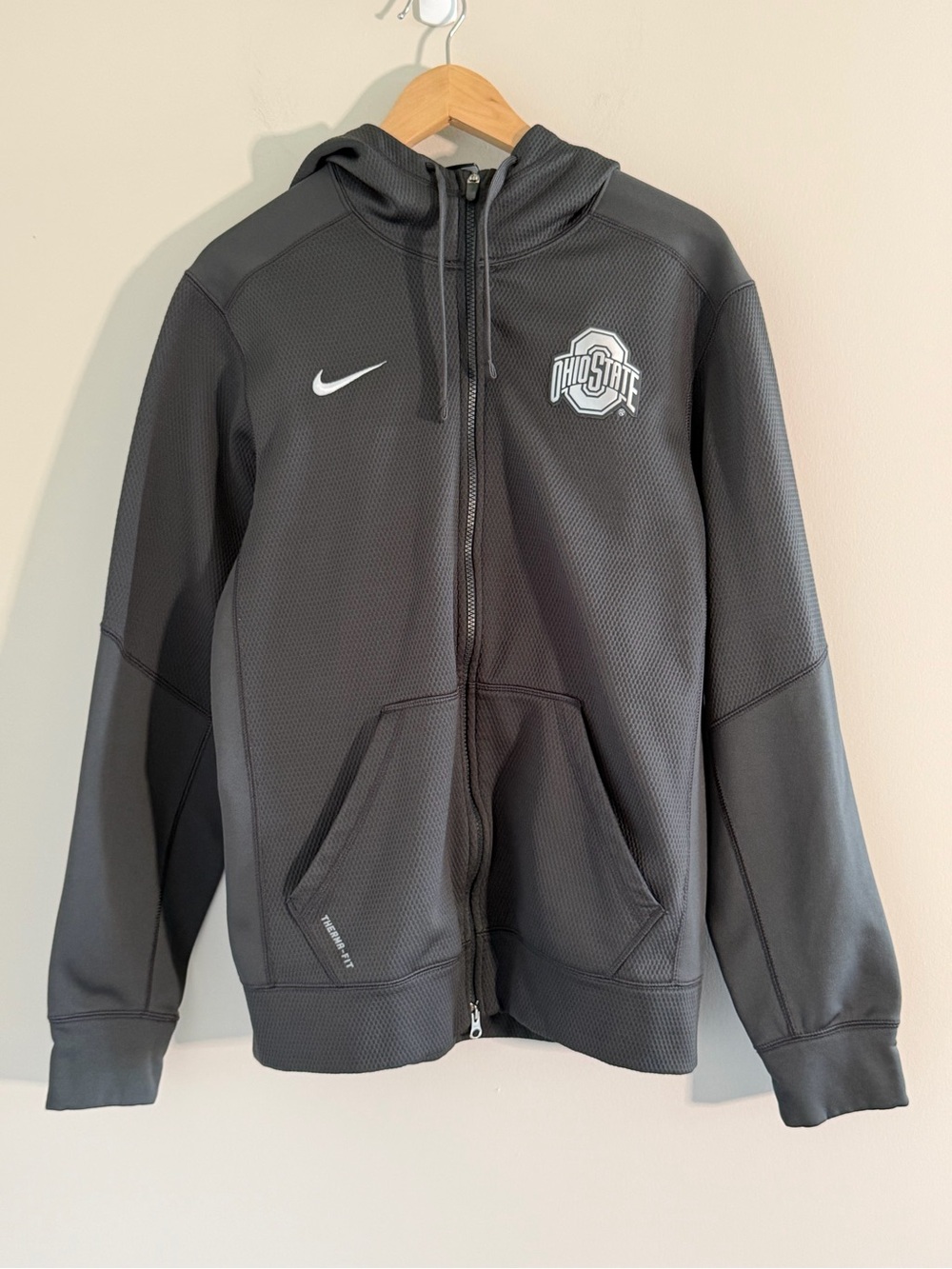 Nike Therma-Fit Ohio State Buckeyes Full Zip Hoodie Sweatshirt College Sports S